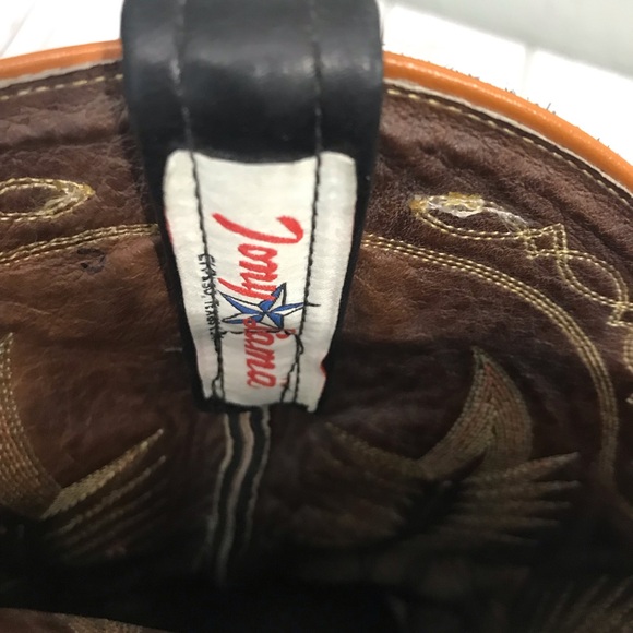 Tony Lama Cowboy Boots Size 10.5 mens Leather Western - Picture 4 of 17